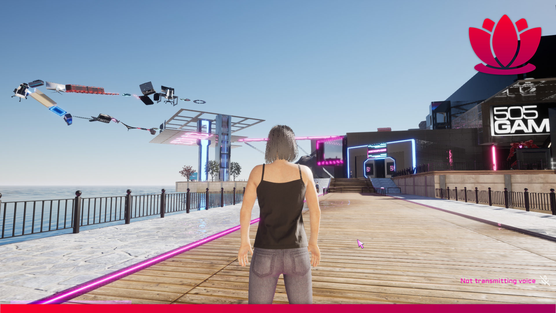 Screenshot of a character with black hair and black clothes in the Endix digital event.
