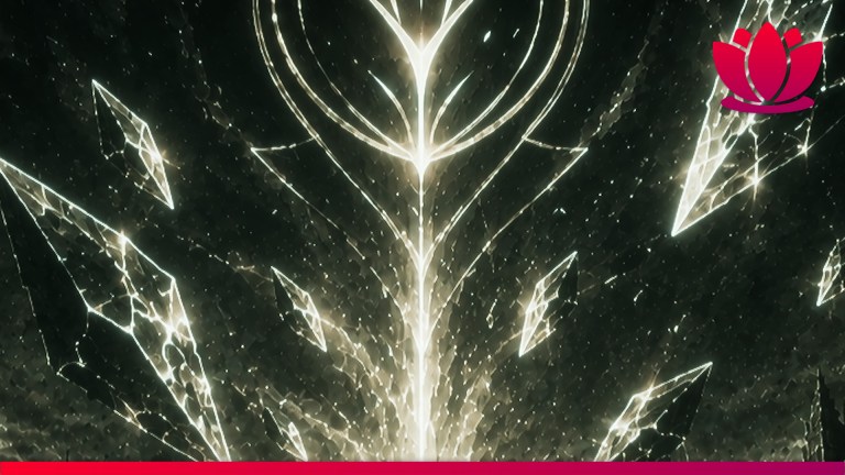 The Relic: First Guardian in-game screenshot of an abstract pattern cutscene.