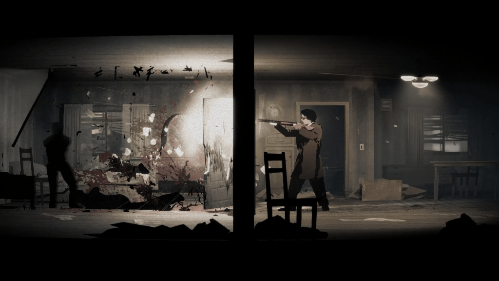 Silver Pines game screenshot of a dismal room with low lighting.