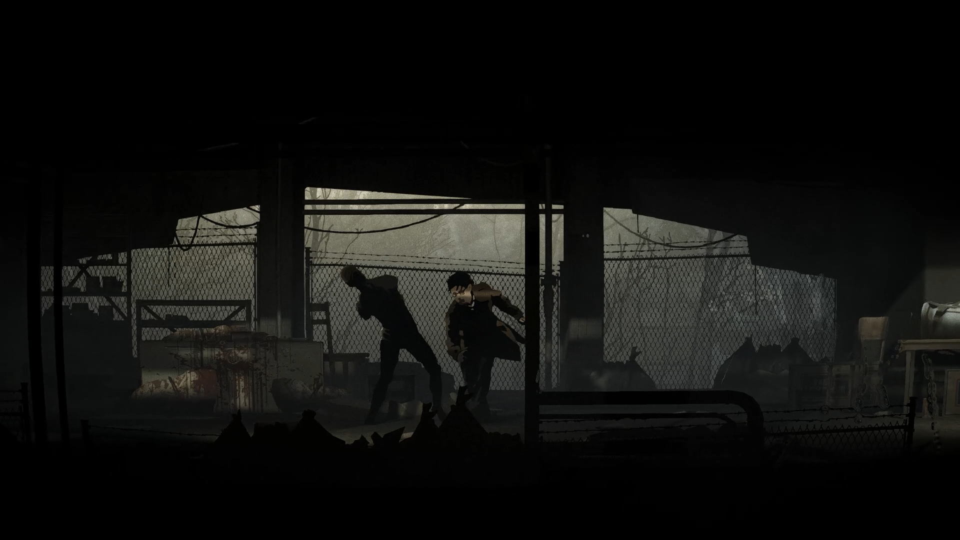 Silver Pines game screenshot of a combat encounter in a dark zone.