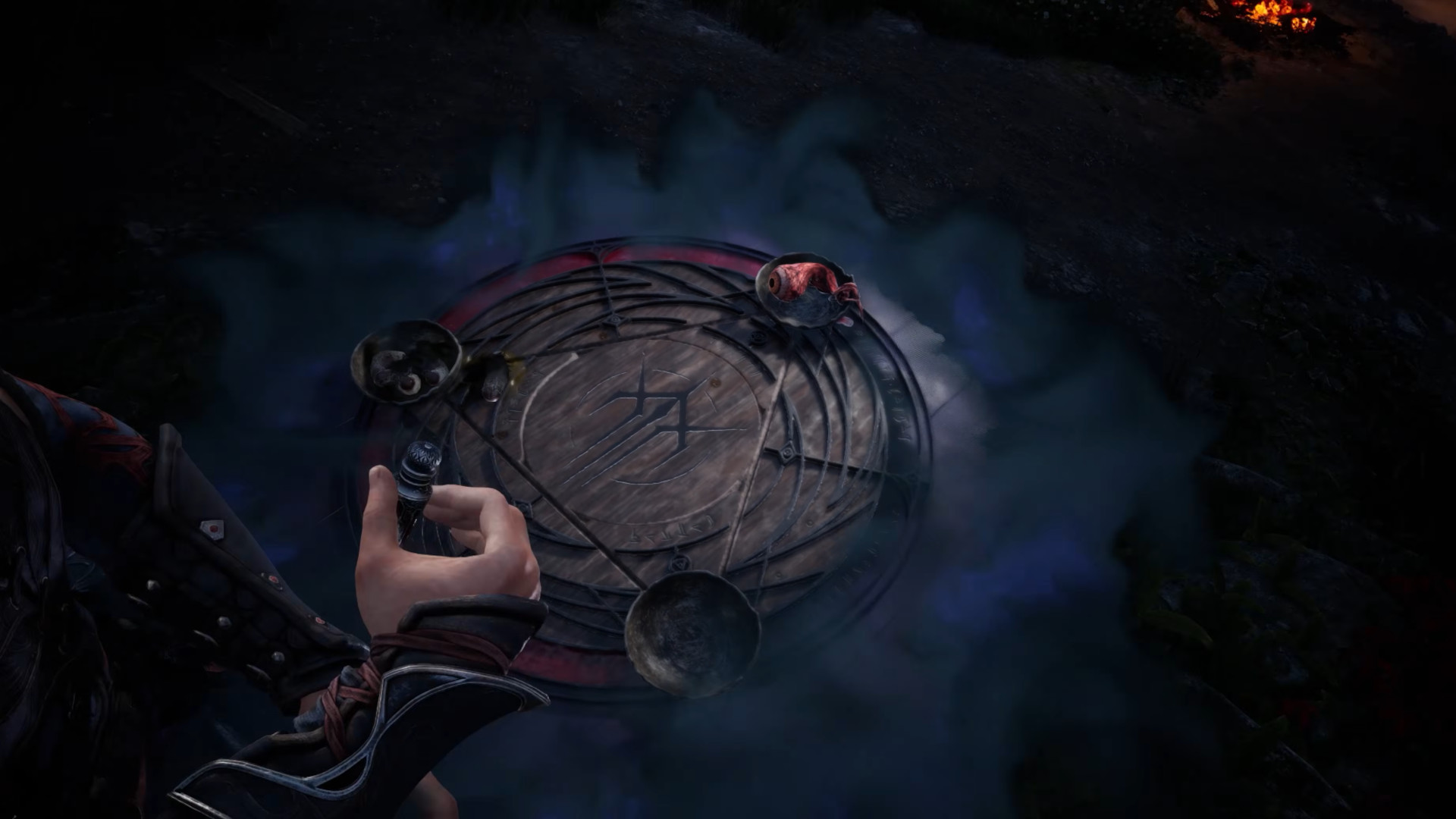 Screenshot from Warlock: Dungeons and Dragons, showing a dark ritual.