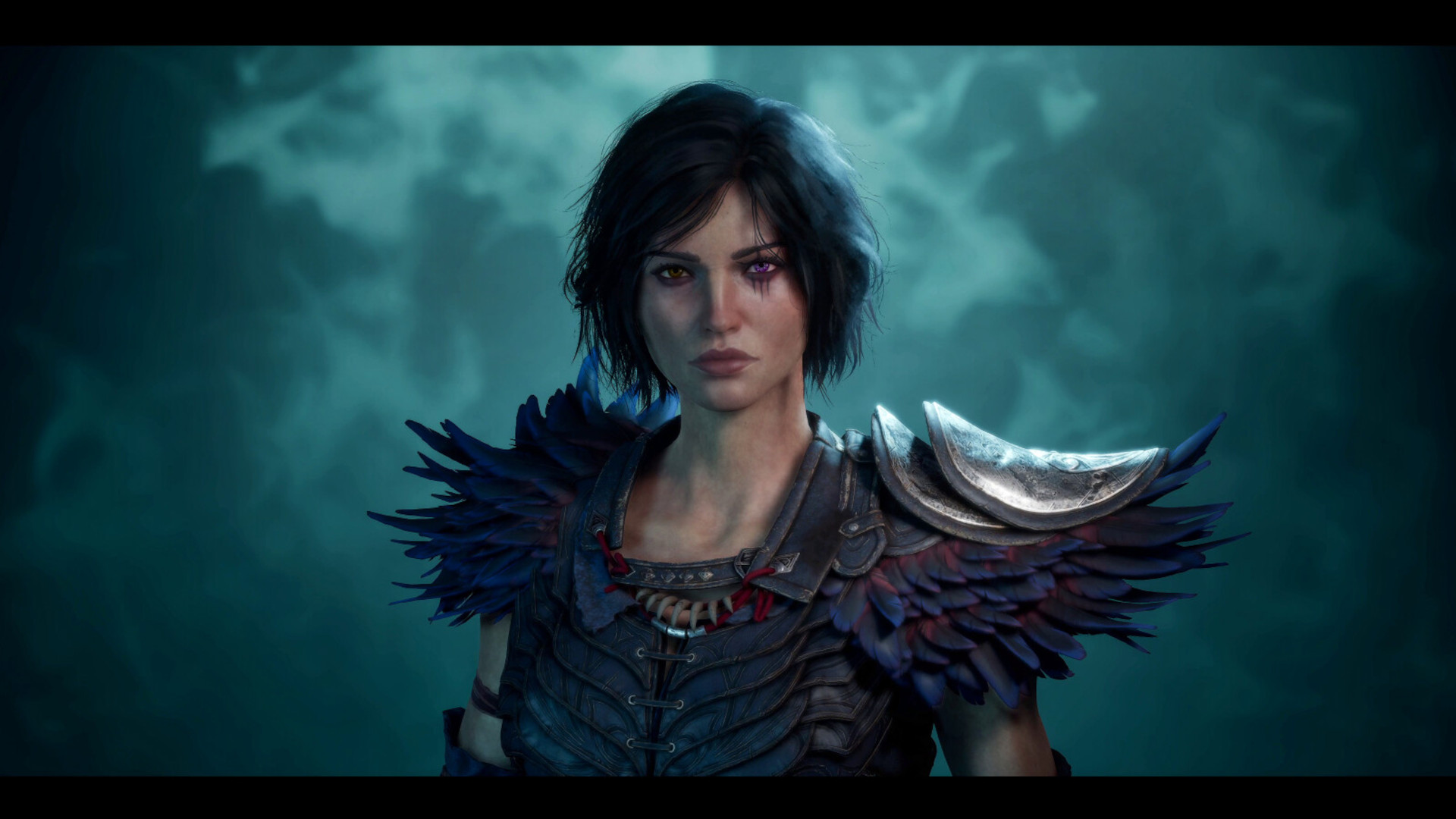 Screenshot from Warlock: Dungeons and Dragons, showing the Warlock in armor.