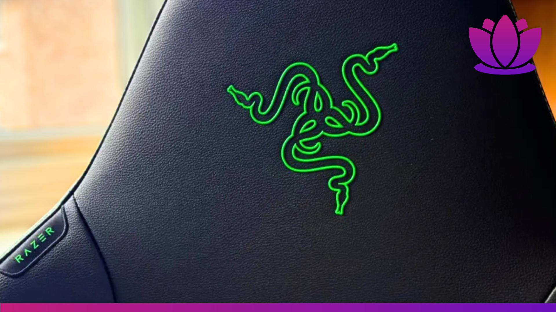 Razer chair with green logo.