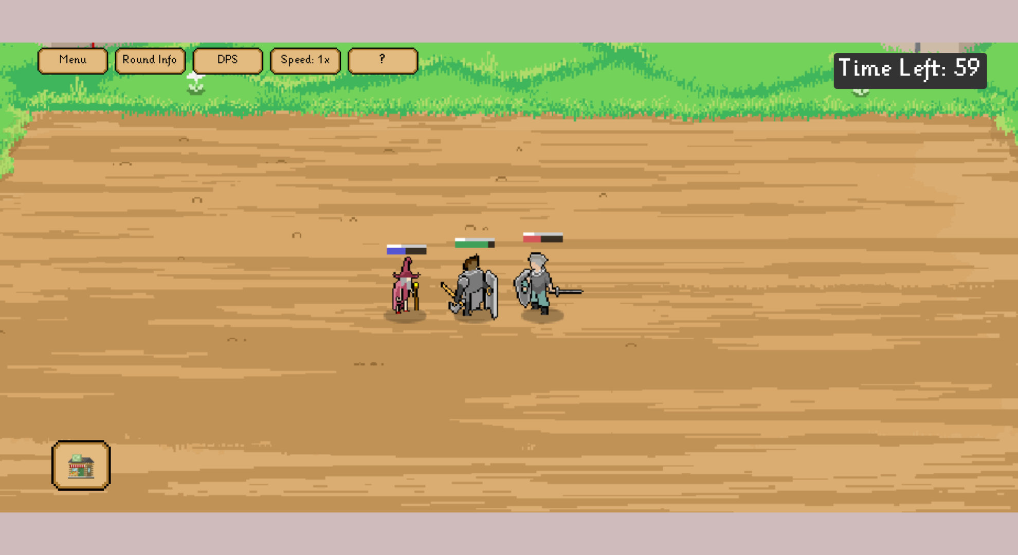 Some of You May Die gameplay screenshot showing an early-game battle in a field.