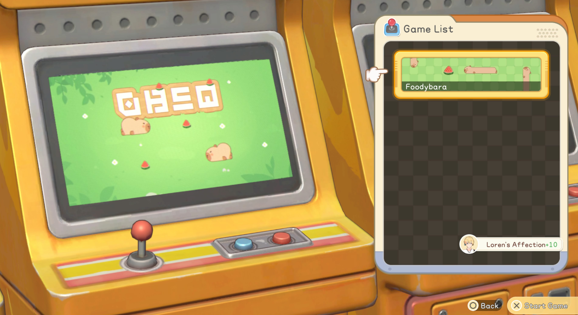 Starsand Island gameplay screenshot showing an arcade game.