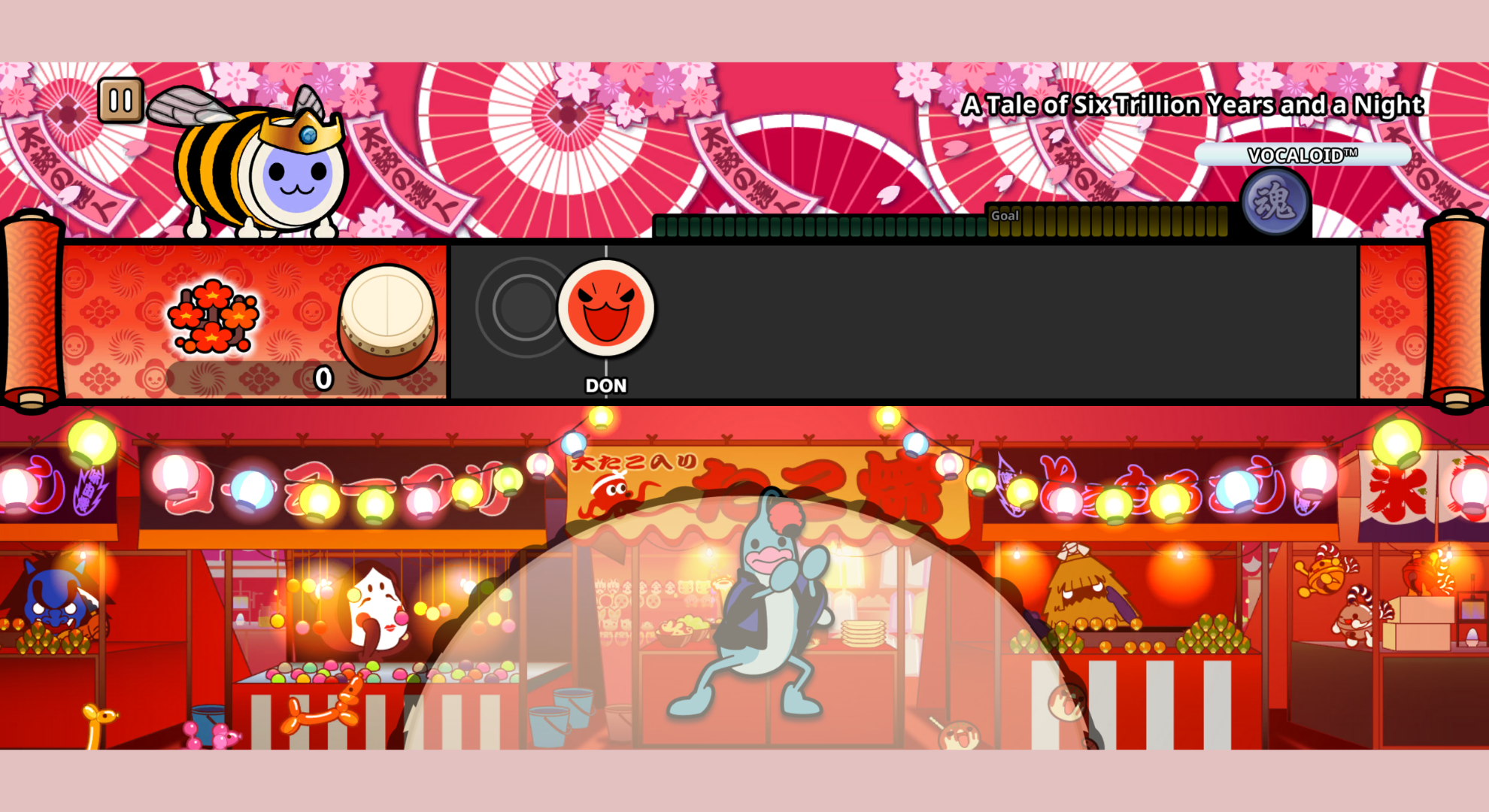 Taiko Pop Tap gameplay screenshot with a vibrant beat chart.