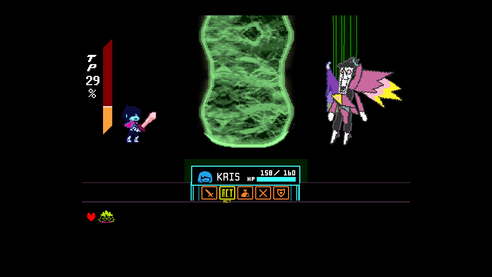 Deltarune screenshot showing the Weird Route Spamton NEO fight.