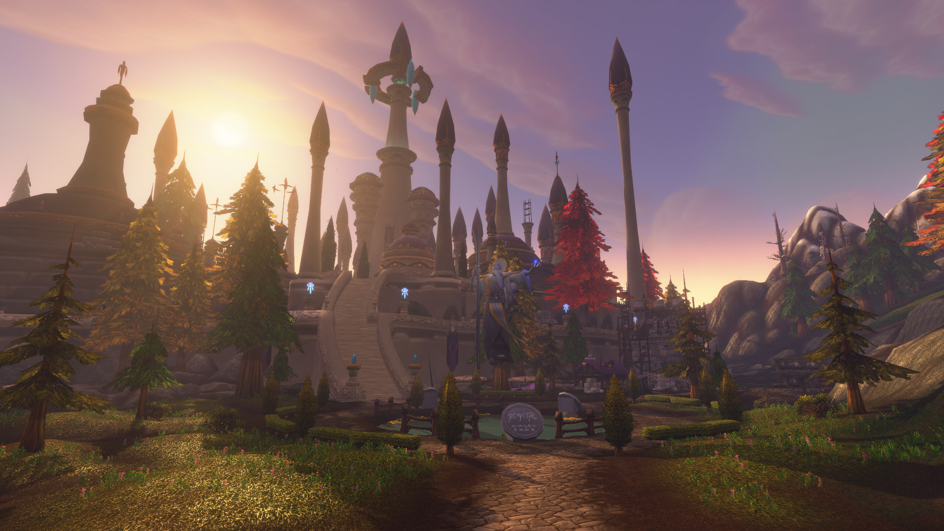 World of Warcraft screenshot showing Dalaran the floating city.