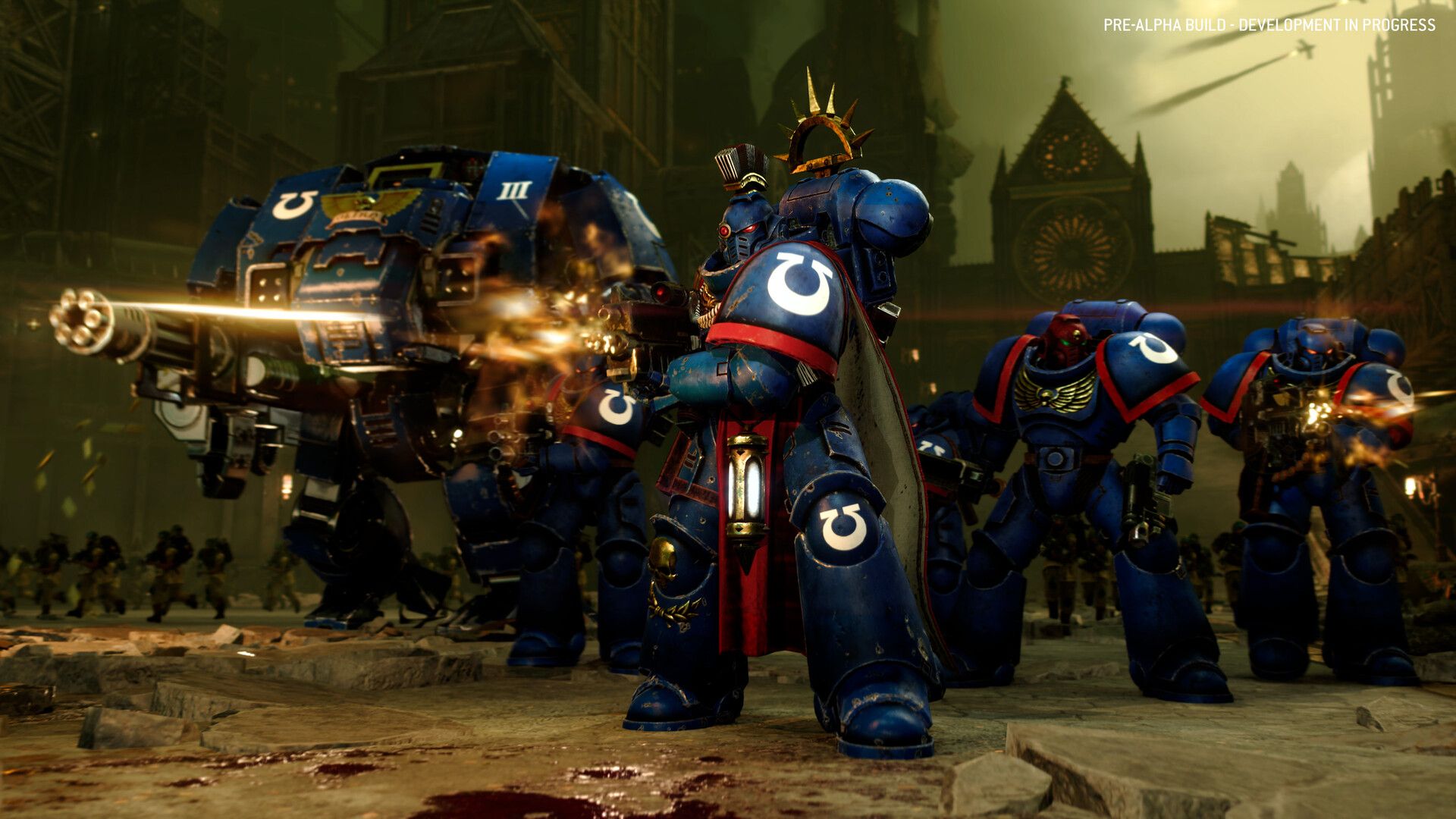Total War: Warhammer 40k art showing Space Marines.