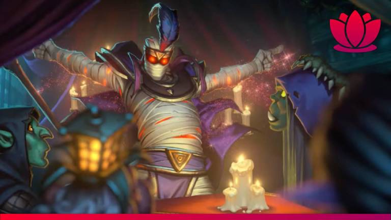 Rafaam character in splash art from World of Warcraft with a lantern.