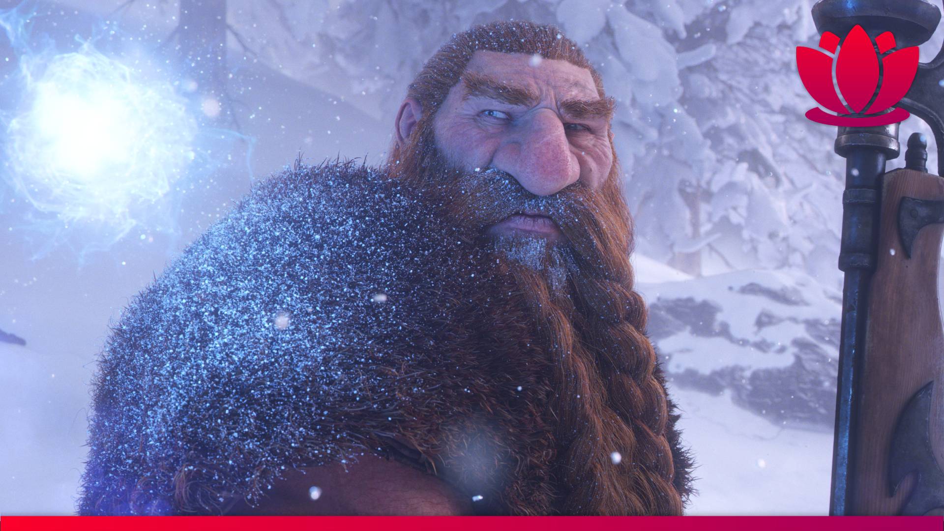 World of Warcraft screenshot showing a Dwarf in the snow.