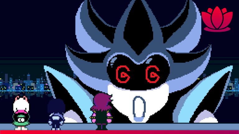 Deltarune screenshot showing GIGA Queen.