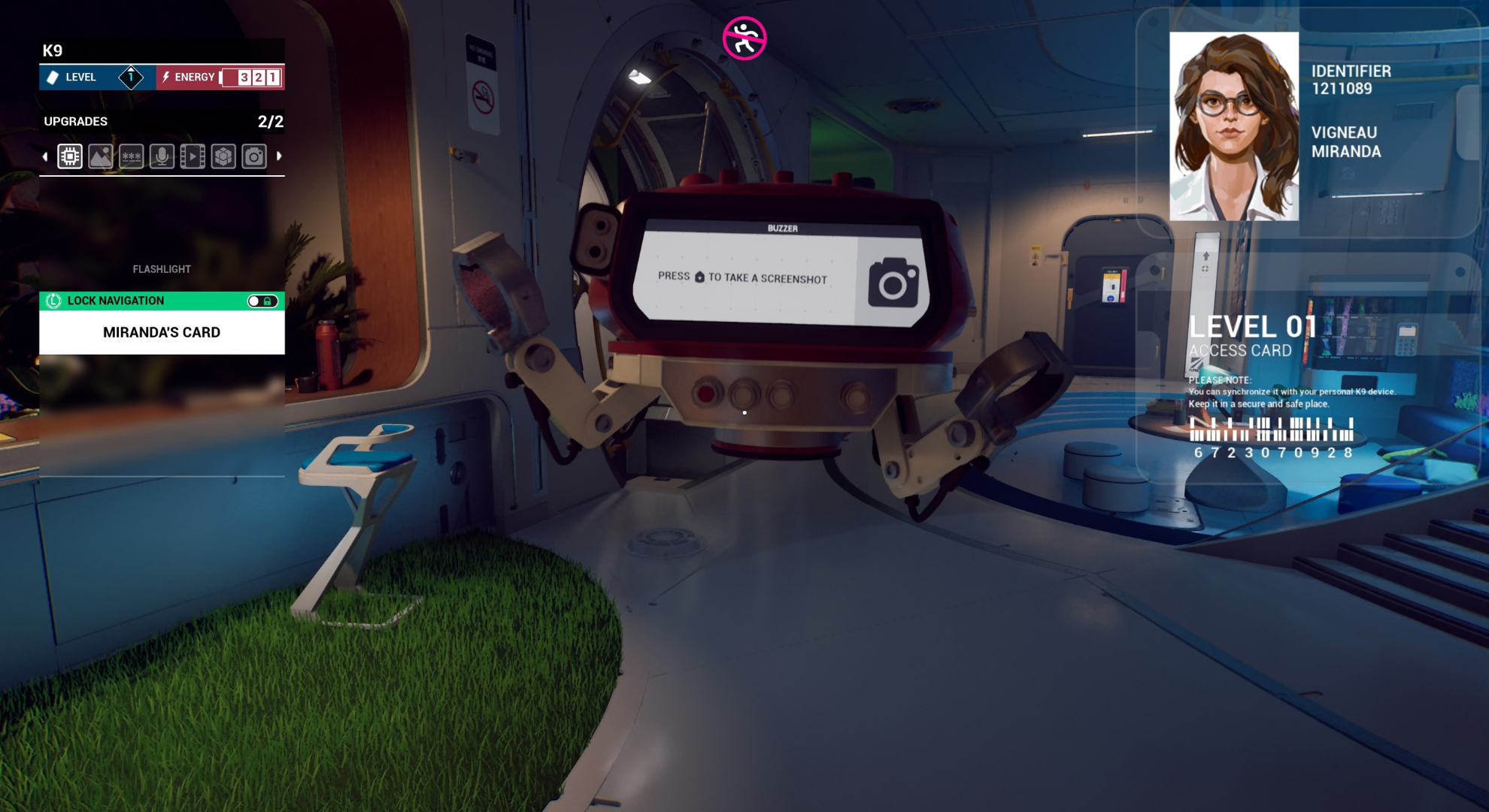 Rivage screenshot showing a floating robot in the kitchen area.