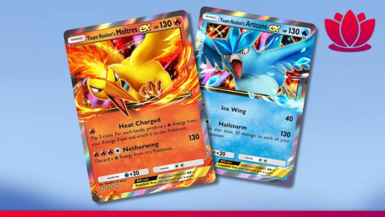 Pokémon TCG Pocket cards showing Moltres and Articuno.