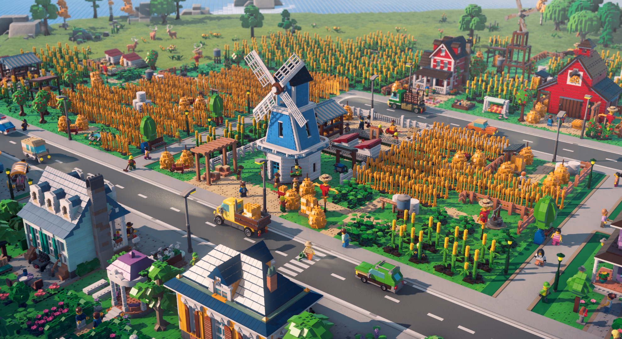 LEGO Skylines city farm screenshot.