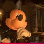 Kingdom Hearts screenshot showing Mickey Mouse thinking.