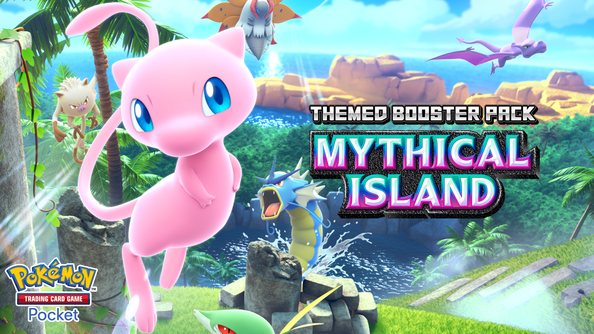Pokémon TCG Pocket Mythical Island key art.