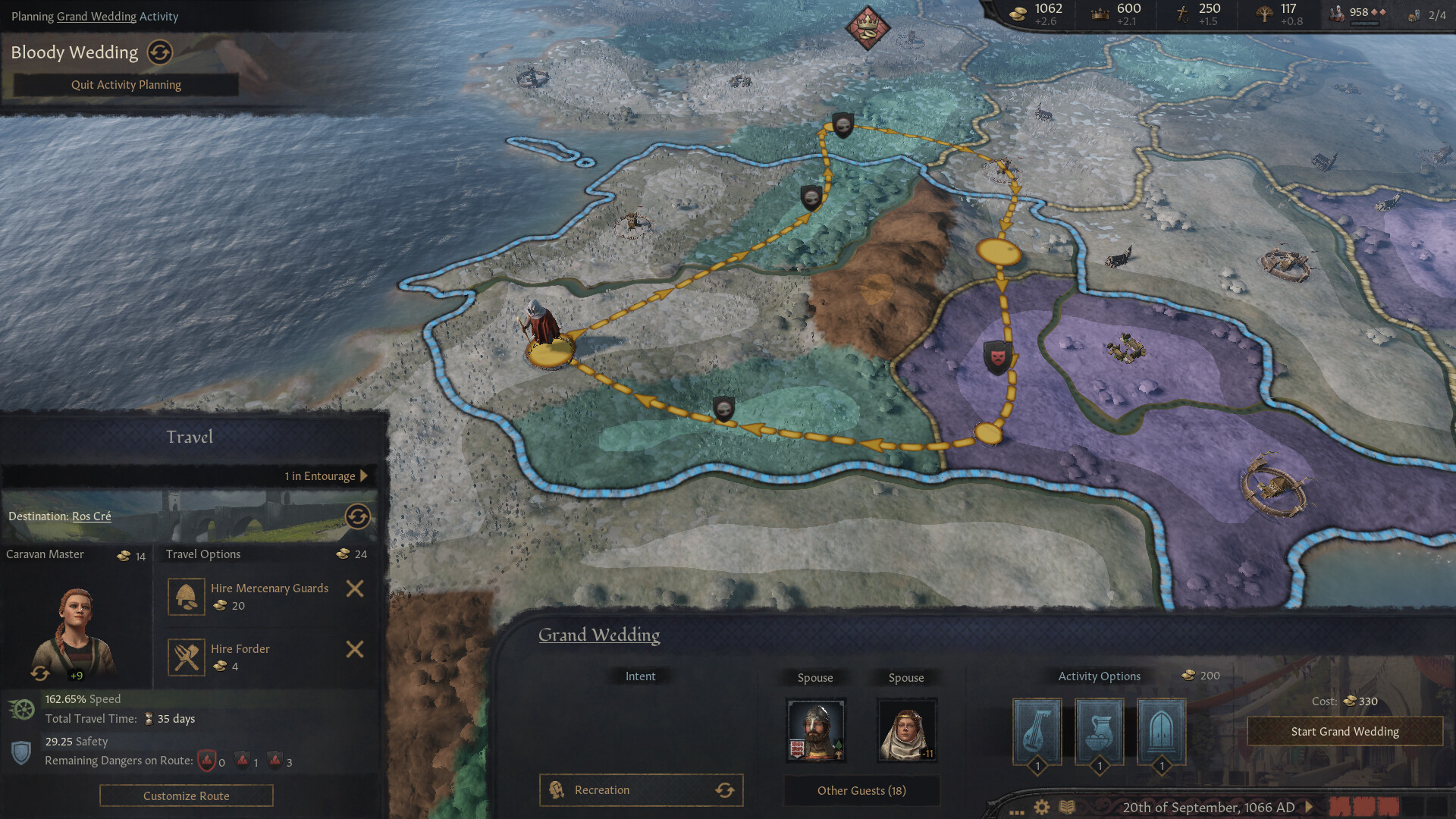 Crusader Kings 3 screenshot showing Tours and Tournaments gameplay.