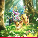 Pokémon TCG Pocket key art showing the Eevee Grove design with the Eeveelutions in a forest.