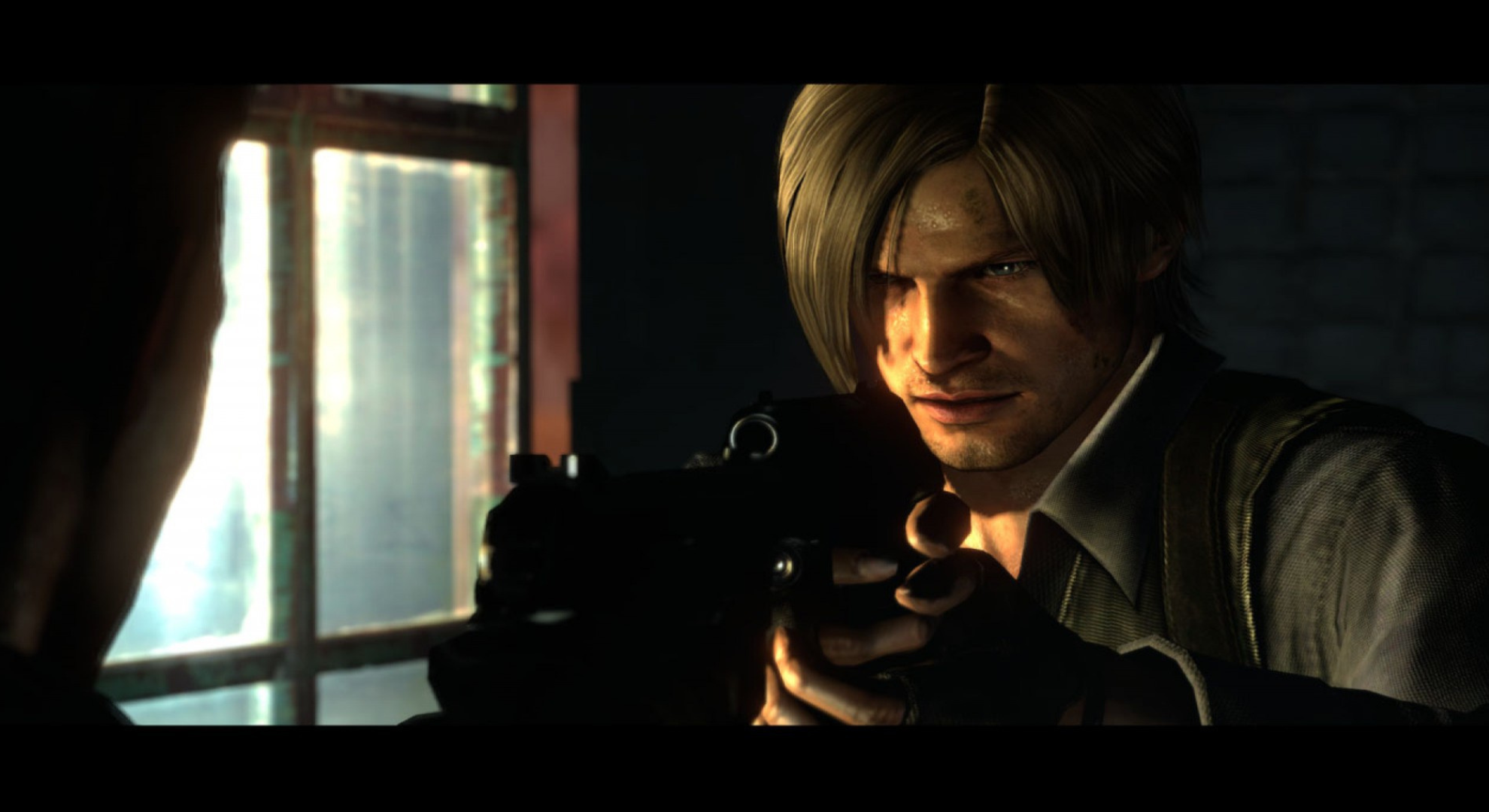 Gameplay screenshot of Resident Evil 6 showing Leon Kennedy.